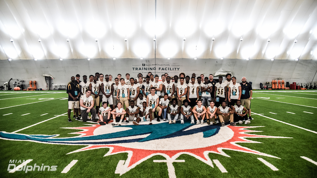 Miami Dolphins OTA hosted Boca Raton High School football team.