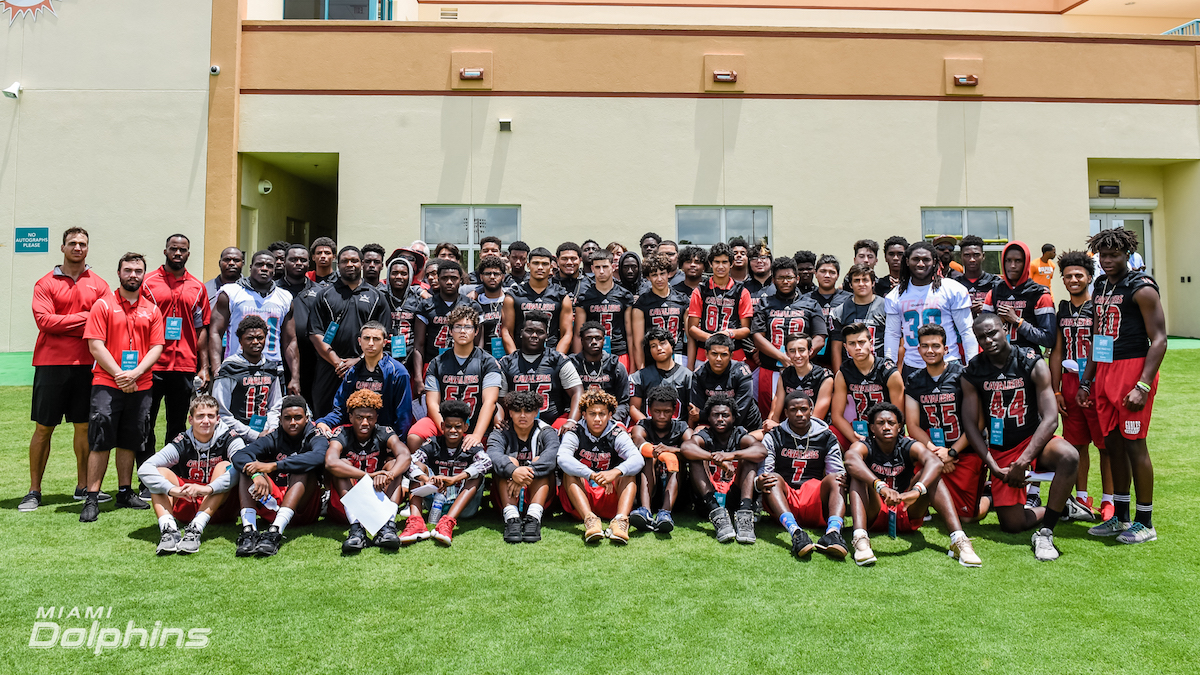 The Coral Gables Cavaliers attended the Miami Dolphins OTA's.