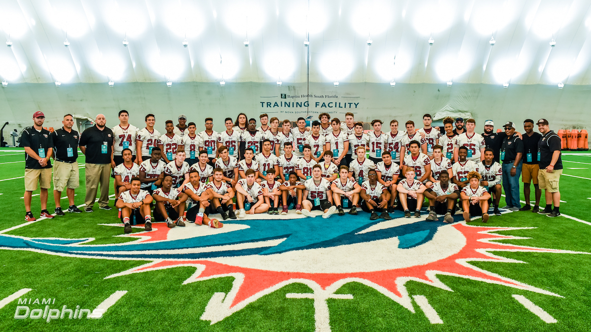 Miami Dolphins Host Marjory Stoneman Douglas High School at OTA Practice