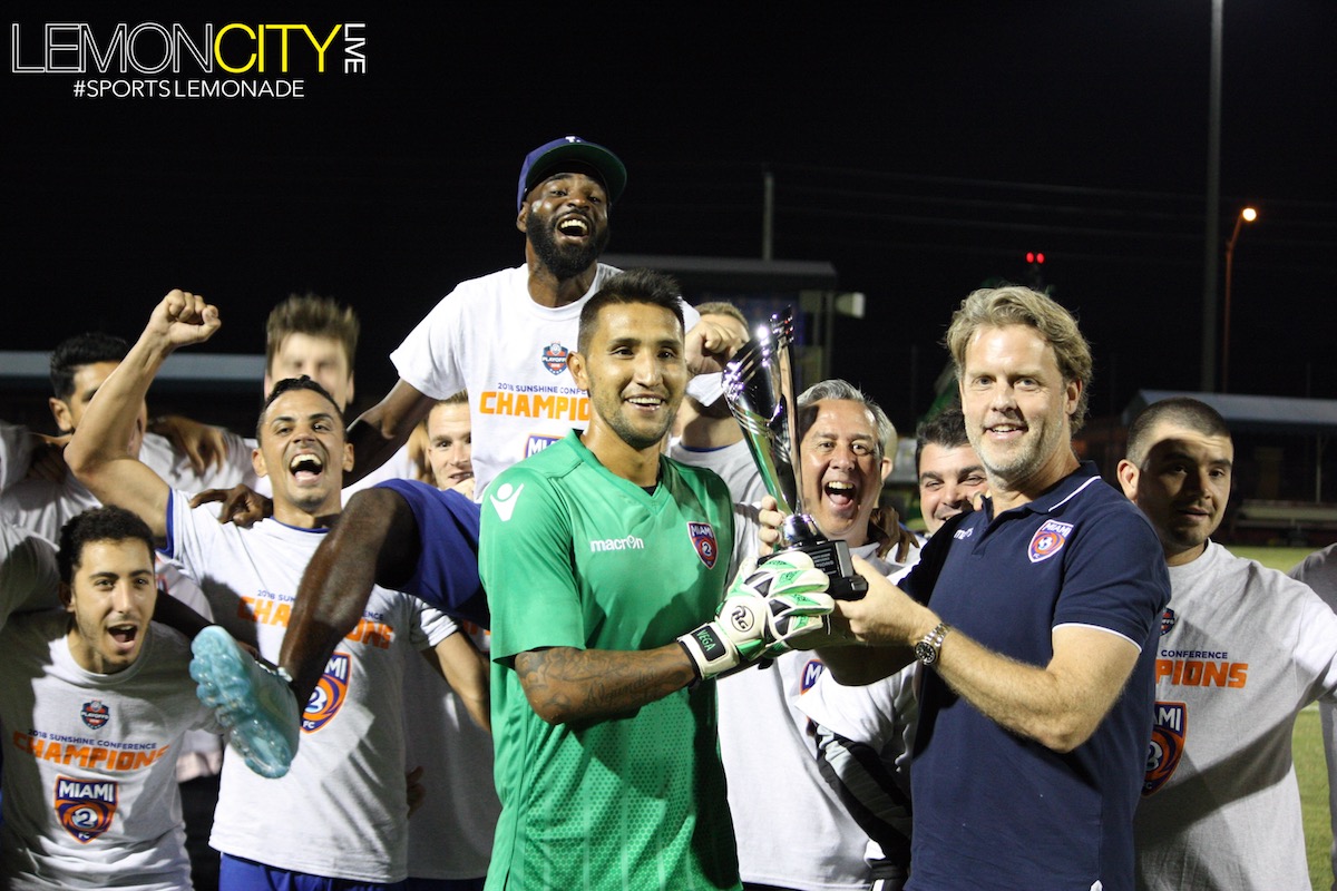 The Miami FC win the 2018 NPSL Sunshine Conference title.