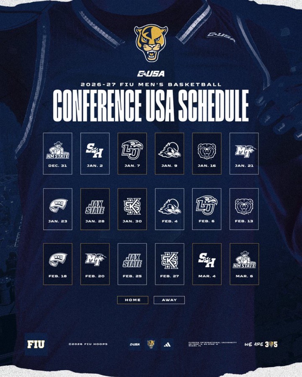 FIU Men's Basketball C-USA Schedule