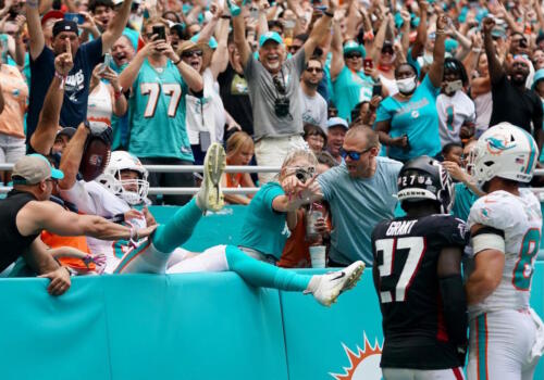 Dolphins Falcons penalties turnovers 14